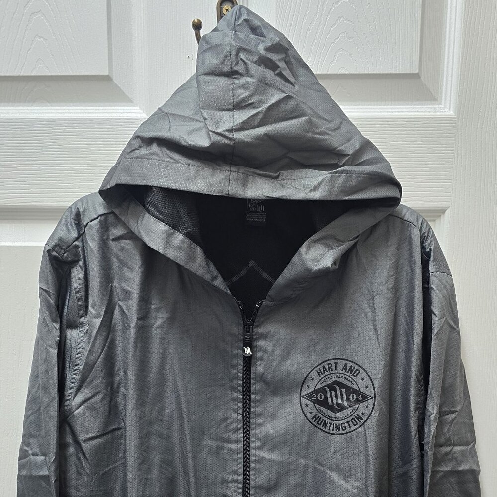 Hart & Huntington Gray Hood Lining Windbreaker XL